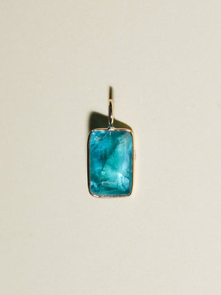 Key West Fluorite Emerald Cut Charm in Yellow 14k Gold