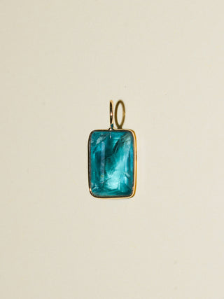 Key West Fluorite Emerald Cut Charm in Yellow 14k Gold