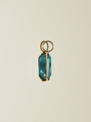 Key West Fluorite Emerald Cut Charm in Yellow 14k Gold