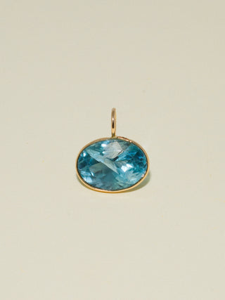 Alllllmafi Coasting Fluorite East West Oval Cut Charm in Yellow 14k Gold