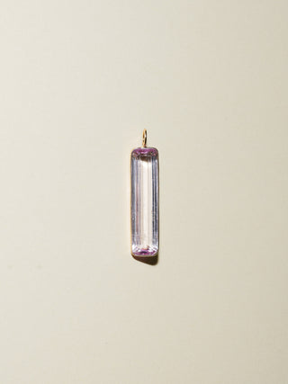 Neeeeeed Kunzite Baguette Cut Charm in Yellow 14k Gold
