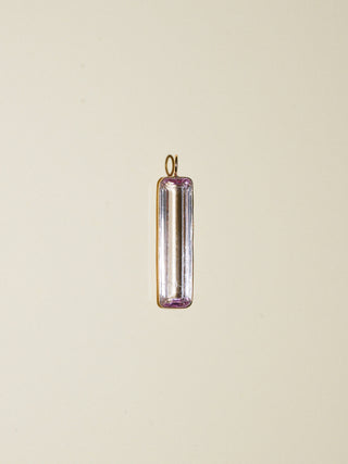 Neeeeeed Kunzite Baguette Cut Charm in Yellow 14k Gold