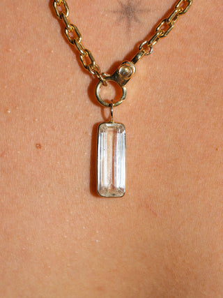 Rainy Siesta Kunzite Emerald Cut Charm in Yellow 14k Gold