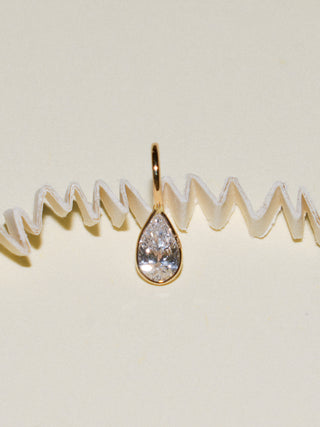 Aries Lab Grown Diamond Teardrop Cut Charm in Yellow 14k Gold