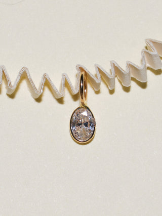 Equinox Lab Grown Diamond Oval Cut Charm in Yellow 14k Gold