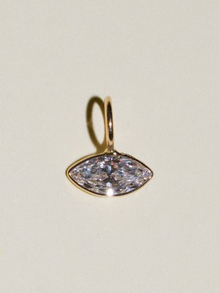 See You Spring Lab Grown Diamond East West Marquis Charm in Yellow 14k Gold