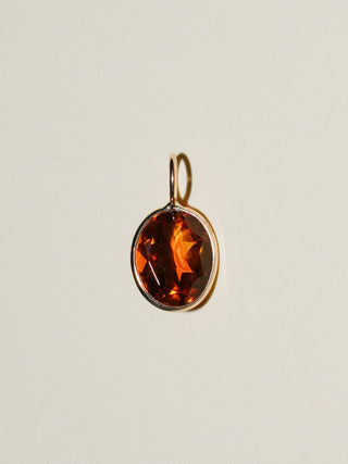 Brandy Citrine Oval Cut Charm in 14k Yellow Gold