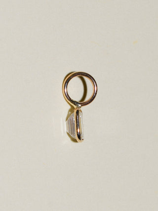 Misty Lab Grown Diamond Emerald Cut Charm in Yellow 14k Gold
