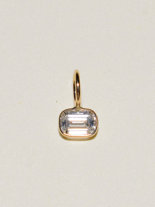 Cirrus Lab Grown Diamond Emerald Cut Charm in Yellow 14k Gold