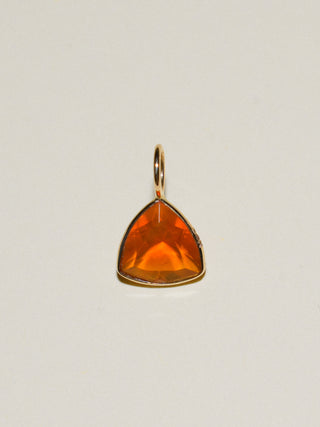 Firestone Fire Opal Trillion Cut Charm in Yellow 14k Gold