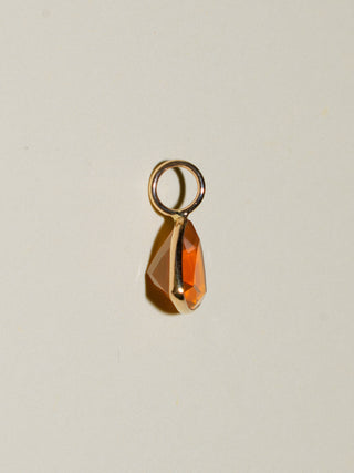 Firestone Fire Opal Trillion Cut Charm in Yellow 14k Gold