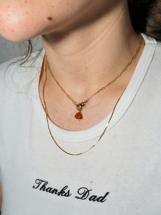 Spritz Fire Opal Trillion Cut Charm in Yellow 14k Gold