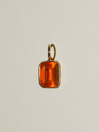 Fueld Up Fire Opal Emerald Cut Charm in Yellow 14k Gold