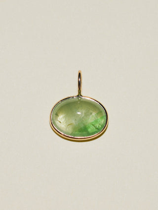 Spring Has Sprung Tsavorite East to West Oval Cabochon Charm in Yellow 14k Gold