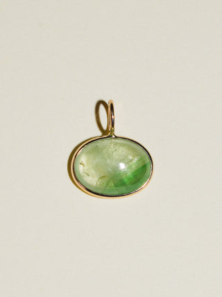 Spring Has Sprung Tsavorite East to West Oval Cabochon Charm in Yellow 14k Gold
