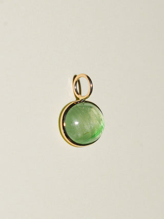 Spring Has Sprung Tsavorite East to West Oval Cabochon Charm in Yellow 14k Gold