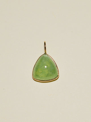 Shelly Tsavorite Trillion Cabochon Charm in Yellow 14k Gold