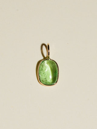 Pool Float Tsavorite Baguette Cushion Charm in Yellow 14k Gold