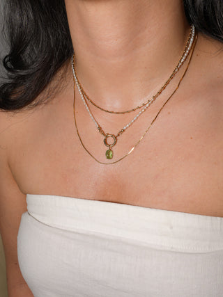 Pool Float Tsavorite Baguette Cushion Charm in Yellow 14k Gold