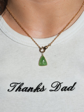 Snow Cone Tsavorite Trillion Cabochon Charm in Yellow 14k Gold