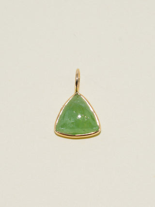 Mystery Tsavorite Trillion Cabochon Charm in Yellow 14k Gold