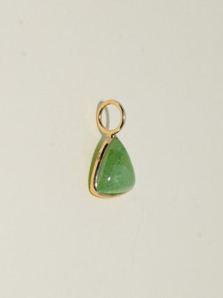 Mystery Tsavorite Trillion Cabochon Charm in Yellow 14k Gold