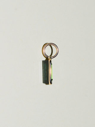 Nori Tourmaline Emerald Cut Charm in Yellow 14k Gold