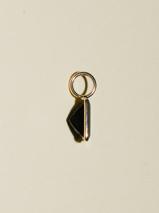 Roatan Blue Tourmaline Emerald Cut Charm in Yellow 14k Gold
