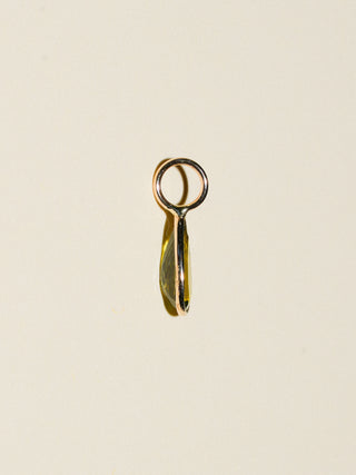 Turtle Tears Green Tourmaline Teardrop Cut Charm in Yellow 14k Gold