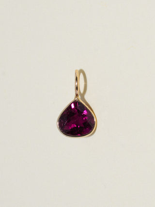 Candy Pink Tourmaline Pear Cut Charm in Yellow 14k Gold