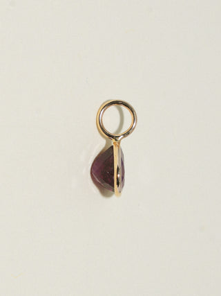 Candy Pink Tourmaline Pear Cut Charm in Yellow 14k Gold