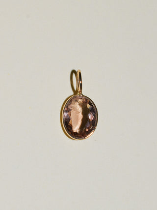 Golden Hour Tourmaline Oval Cut Charm in Yellow 14k Gold
