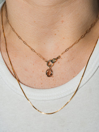 Golden Hour Tourmaline Oval Cut Charm in Yellow 14k Gold