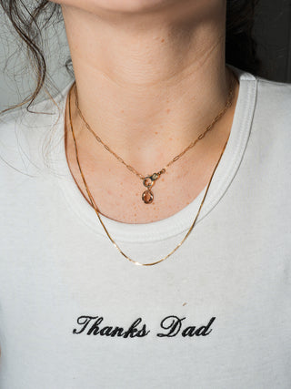 Golden Hour Tourmaline Oval Cut Charm in Yellow 14k Gold