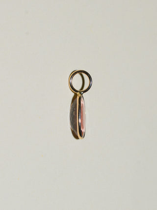 Peach Ring Tourmaline Oval Cut Charm in Yellow 14k Gold
