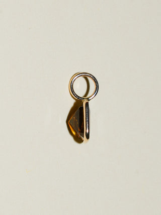 Favorite Tree Brown Tourmaline Emerald Cut Charm in Yellow 14k Gold