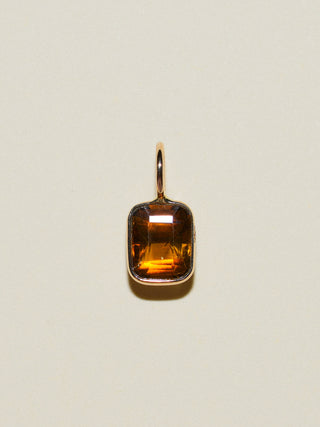 Favorite Tree Brown Tourmaline Emerald Cut Charm in Yellow 14k Gold