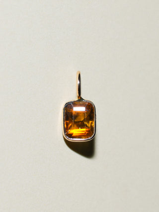 Favorite Tree Brown Tourmaline Emerald Cut Charm in Yellow 14k Gold
