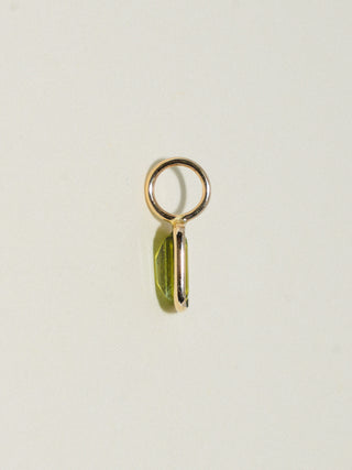 Spooky Green Tourmaline Emerald Cut Charm in Yellow 14k Gold