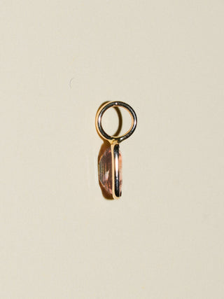 Sun Kiss Sun Bliss Pink Tourmaline Emerald Cut Charm in Yellow 14k Gold