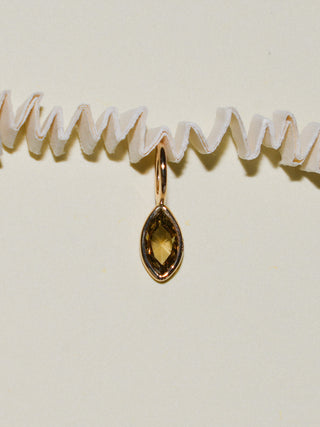 Mocha Brown Diamond Marquise Cut Charm in Yellow 14k Gold
