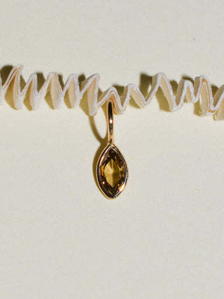 Mocha Brown Diamond Marquise Cut Charm in Yellow 14k Gold