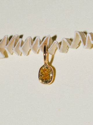 Sunny Day Yellow Diamond Cushion Cut Charm in Yellow 14k Gold