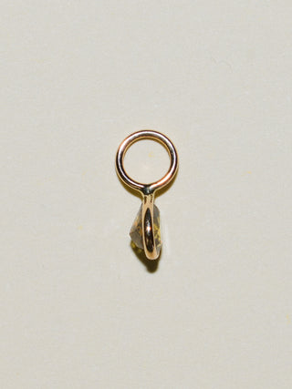 Lime Drops Yellow-Green Diamond Teardrop Cut Charm in Yellow 14k Gold