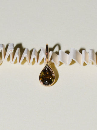 Lime Drops Yellow-Green Diamond Teardrop Cut Charm in Yellow 14k Gold