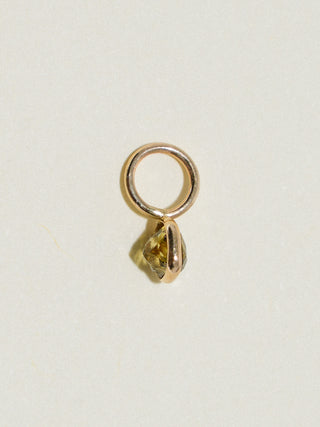 Golden Egg Yellow Diamond Cushion Cut Charm in Yellow 14k Gold