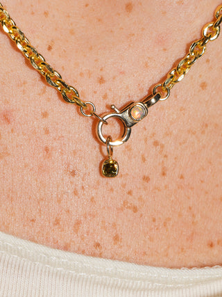 Golden Egg Yellow Diamond Cushion Cut Charm in Yellow 14k Gold