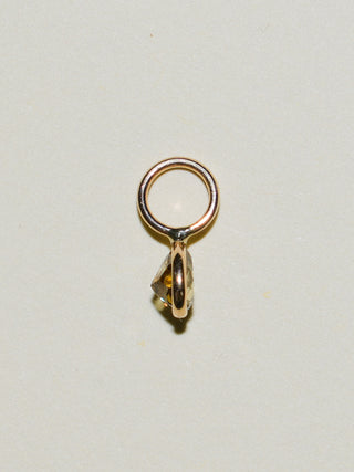 Cantalope Yellow-Green Diamond Teardrop Cut Charm in Yellow 14k Gold