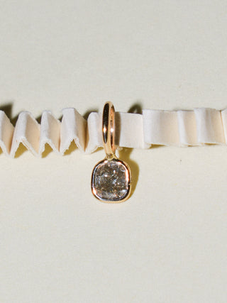 Sea Legs Grey Diamond Cushion Cut Charm in Yellow 14k Gold