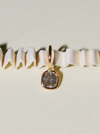 Sea Legs Grey Diamond Cushion Cut Charm in Yellow 14k Gold